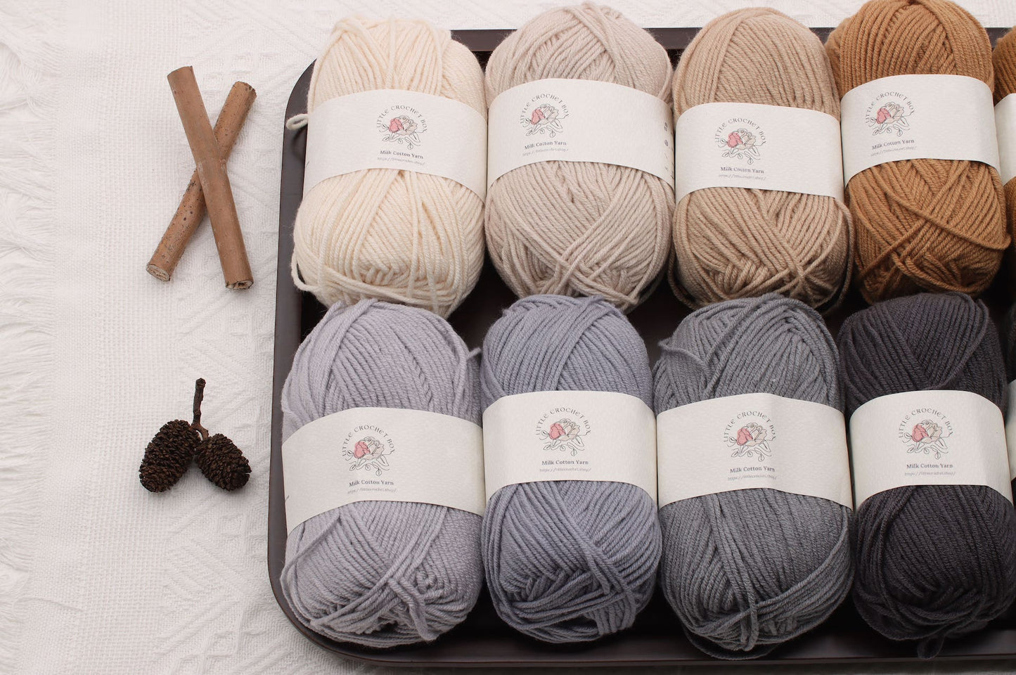 Premium Milk Cotton Yarn in 86 Beautiful Colors - DK Weight - 80% Cotton - 50g weight - Ideal for Crochet (2mm-3mm Hook)