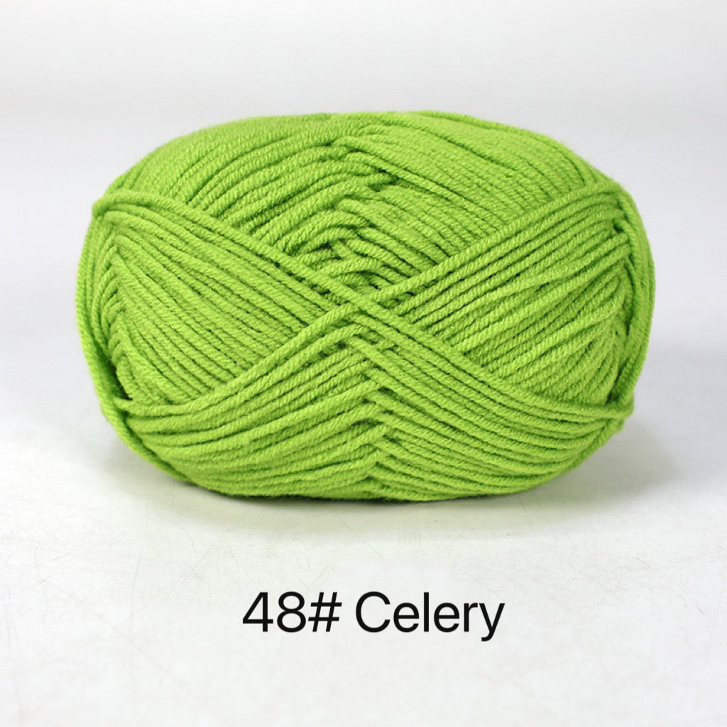 Premium Milk Cotton Yarn in 86 Beautiful Colors - DK Weight - 80% Cotton - 50g weight - Ideal for Crochet (2mm-3mm Hook)