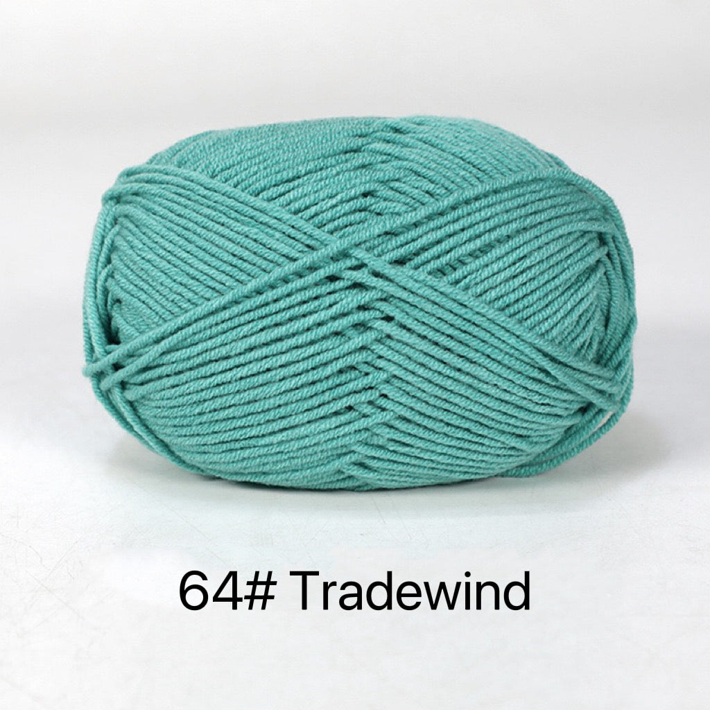 Premium Milk Cotton Yarn in 86 Beautiful Colors - DK Weight - 80% Cotton - 50g weight - Ideal for Crochet (2mm-3mm Hook)
