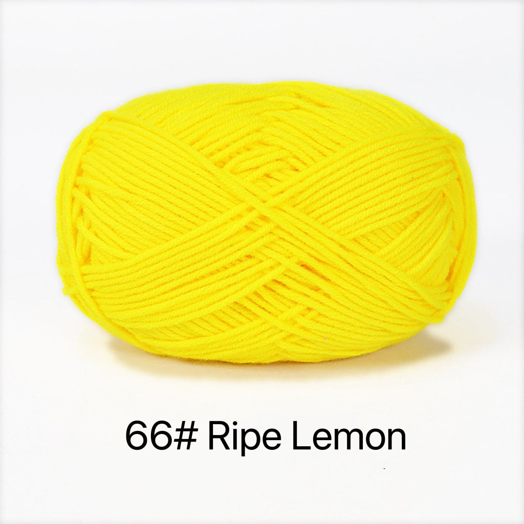 Premium Milk Cotton Yarn in 86 Beautiful Colors - DK Weight - 80% Cotton - 50g weight - Ideal for Crochet (2mm-3mm Hook)