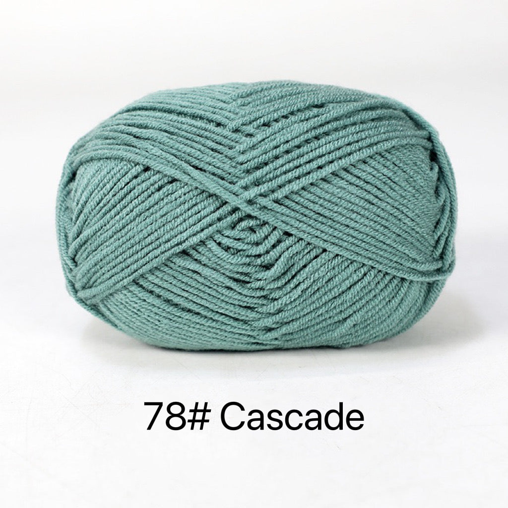 Premium Milk Cotton Yarn in 86 Beautiful Colors - DK Weight - 80% Cotton - 50g weight - Ideal for Crochet (2mm-3mm Hook)