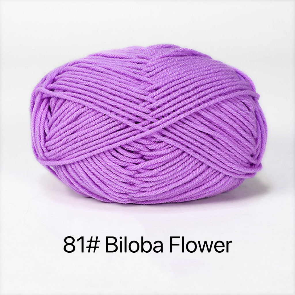 Premium Milk Cotton Yarn in 86 Beautiful Colors - DK Weight - 80% Cotton - 50g weight - Ideal for Crochet (2mm-3mm Hook)