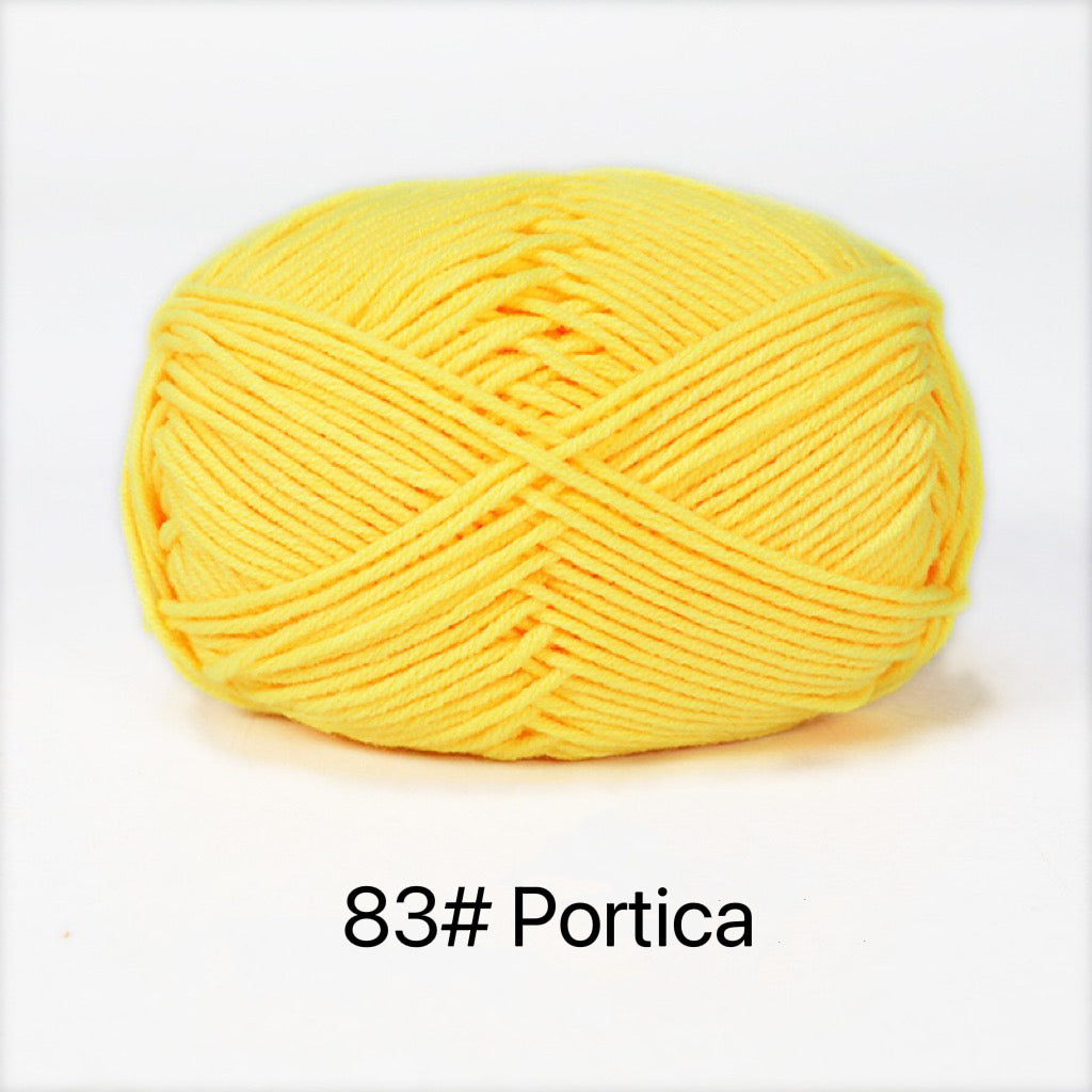 Premium Milk Cotton Yarn in 86 Beautiful Colors - DK Weight - 80% Cotton - 50g weight - Ideal for Crochet (2mm-3mm Hook)