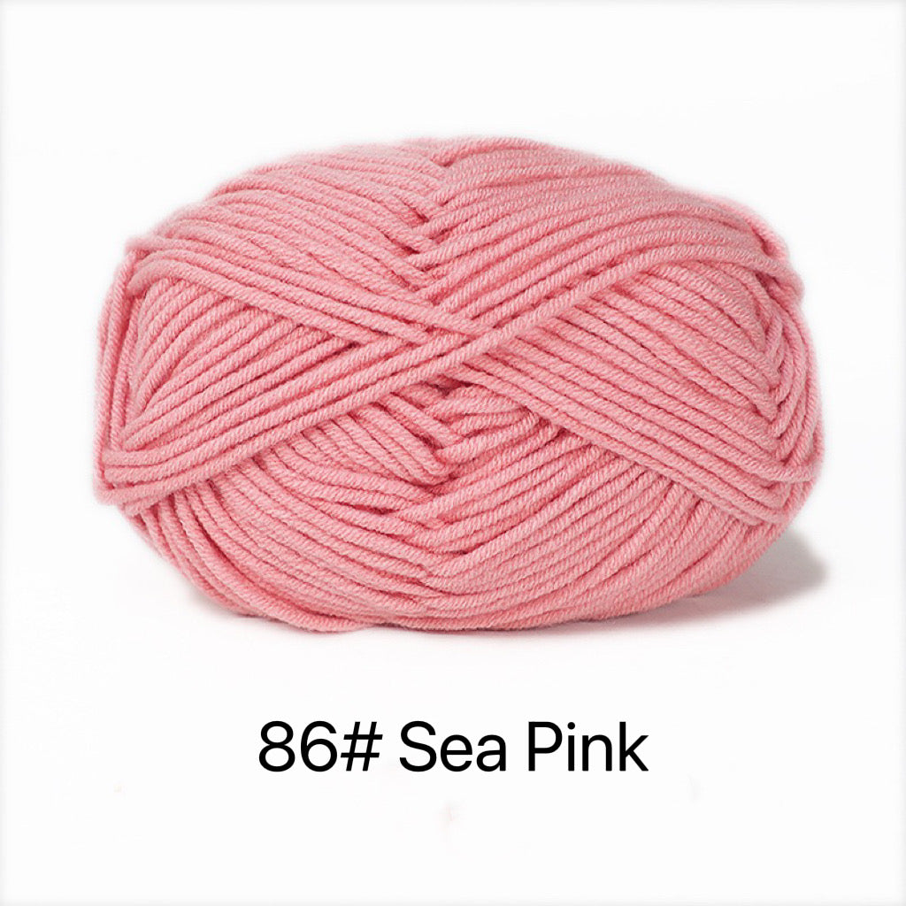 Premium Milk Cotton Yarn in 86 Beautiful Colors - DK Weight - 80% Cotton - 50g weight - Ideal for Crochet (2mm-3mm Hook)