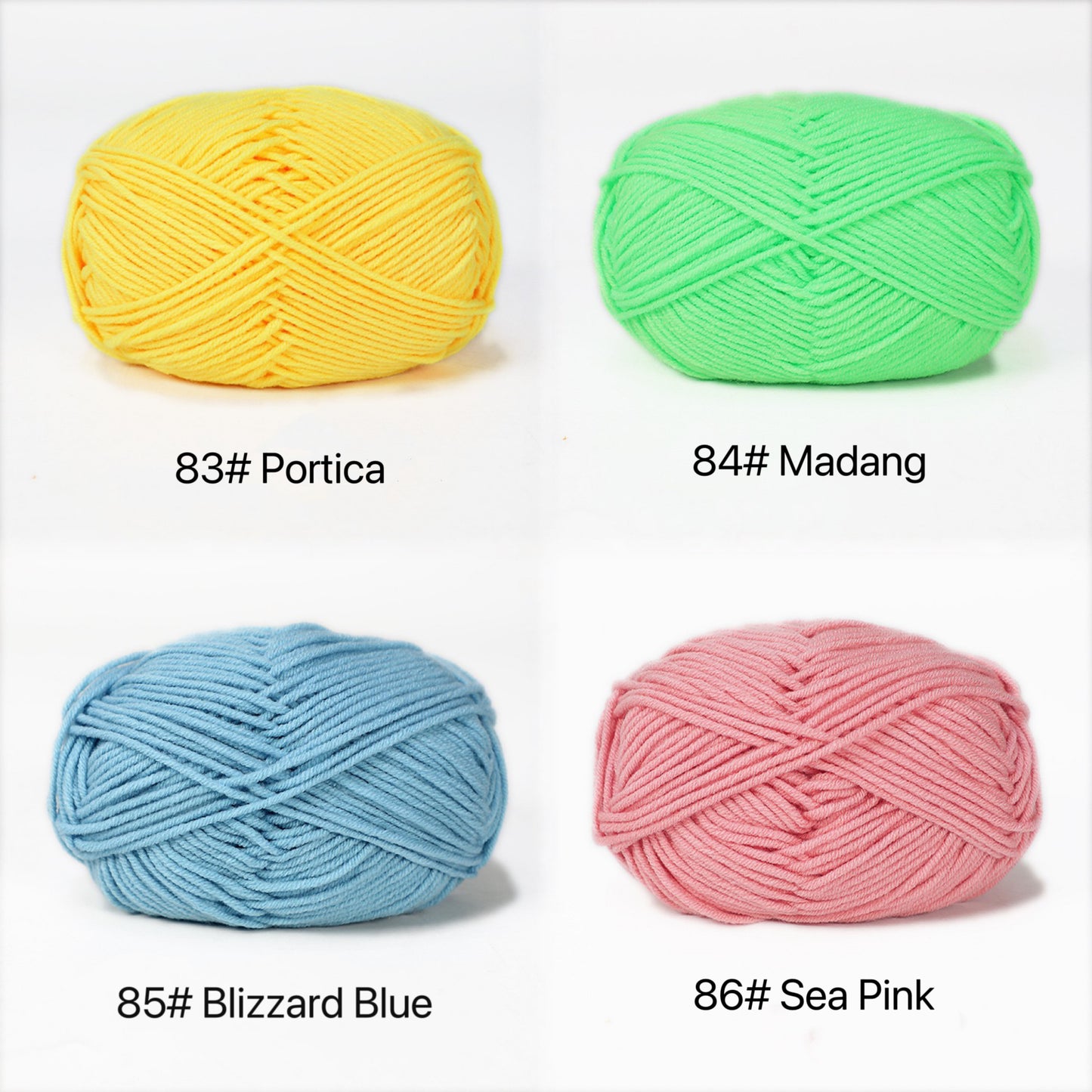 Premium Milk Cotton Yarn in 86 Beautiful Colors - DK Weight - 80% Cotton - 50g weight - Ideal for Crochet (2mm-3mm Hook)