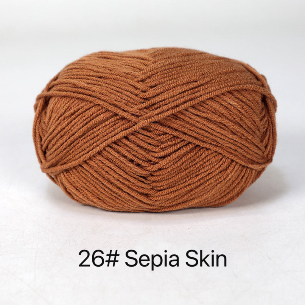 Shade of Brown Premium DK Yarn - 80% Cotton  - 50g weight - Ideal for Crochet (2mm-3mm Hook)