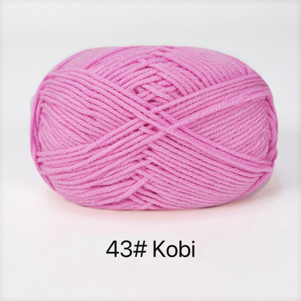 Cream Pink Purple Premium DK Yarn - Soft Blend for Knitting & Crochet