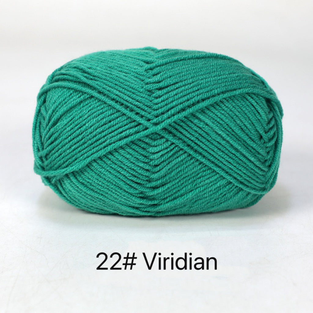 50g Balls of Milk Cotton Yarn, DK Weight With 4 Threads, 86 Colours, 80%  Cotton Yarn, Recommended Hook Size 2mm-3mm 
