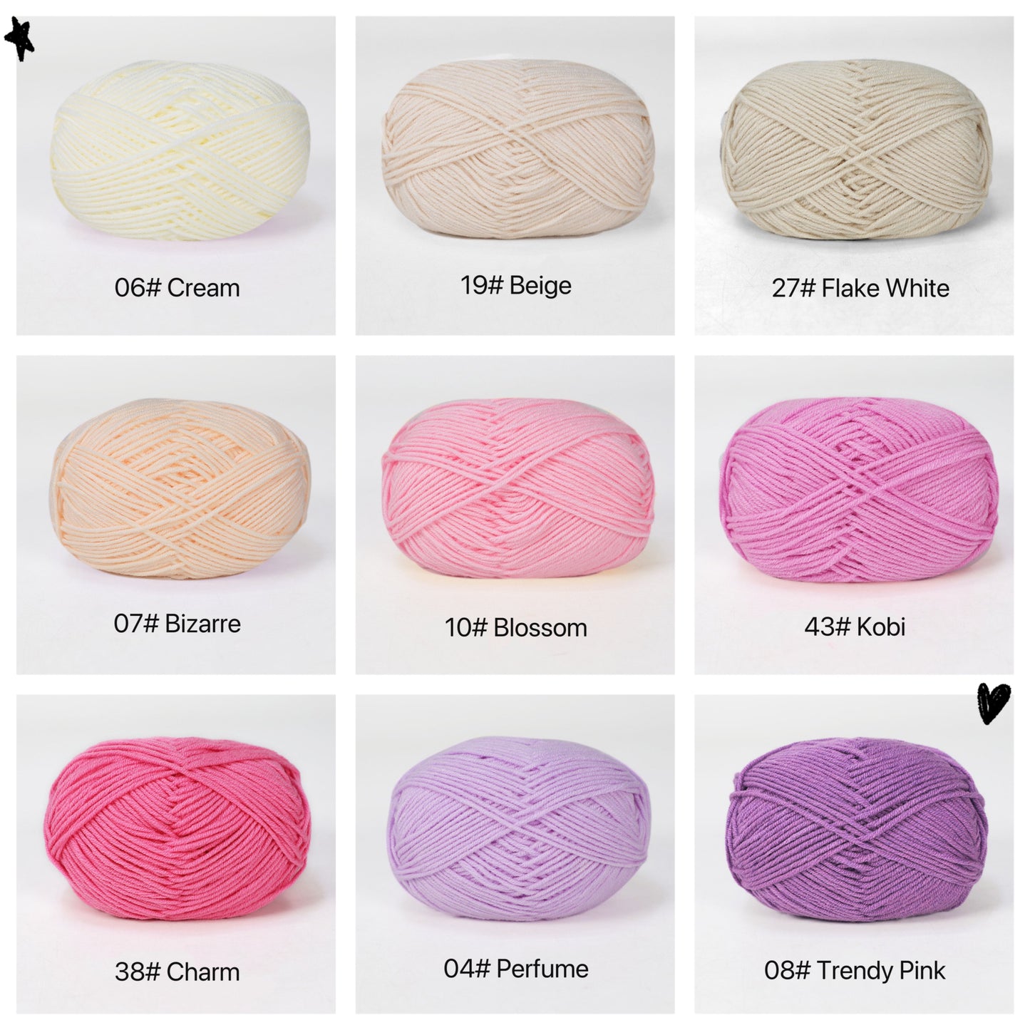 Premium Milk Cotton Yarn in 86 Beautiful Colors - DK Weight - 80% Cotton  - 50g weight - Ideal for Crochet (2mm-3mm Hook)