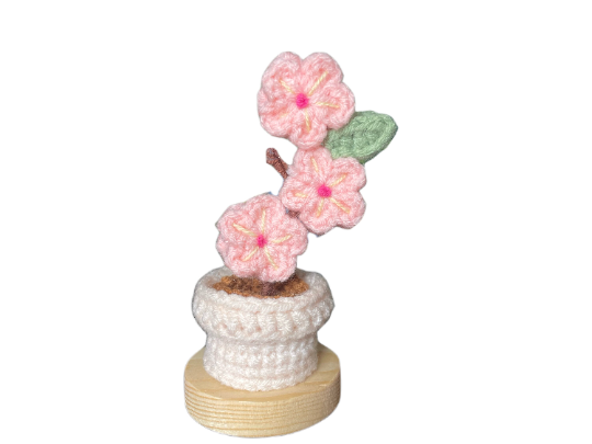 Crochet Pattern - Potted Cherry Blossom - crochet Plant - English - Youtube Video - PDF Pattern - DIY Pattern