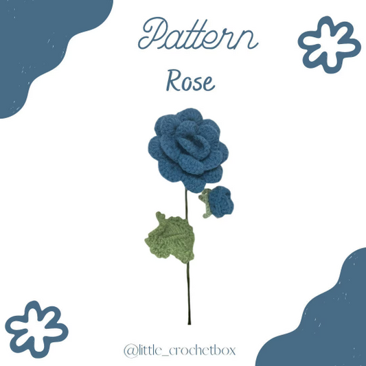Crochet Pattern - Bouquet- Blue Rose- Valentine’s Day Gift- DIY Pattern - Beginner Friendly - Youtube Tutorial