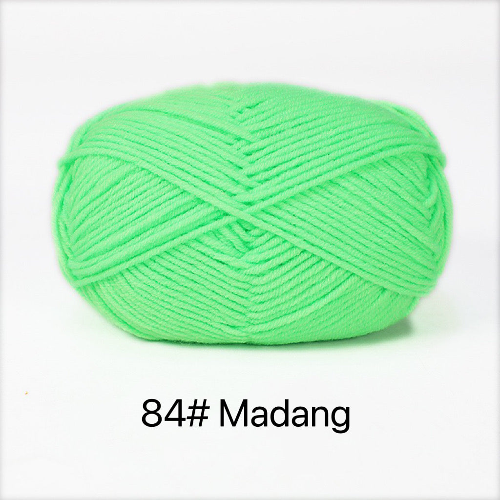 50g Balls of Milk Cotton Yarn, DK Weight With 4 Threads, 86 Colours, 80%  Cotton Yarn, Recommended Hook Size 2mm-3mm 
