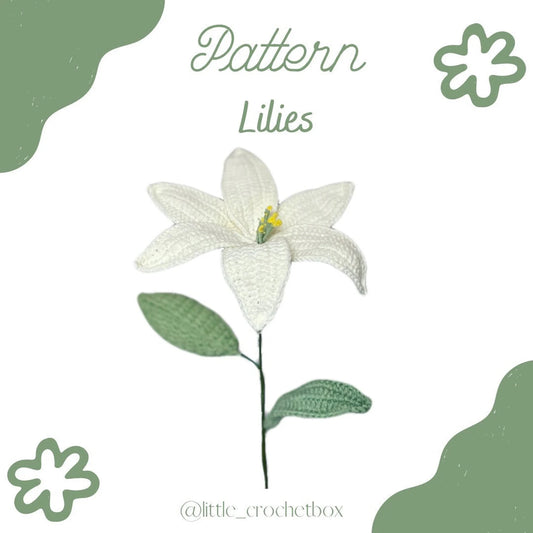 Crochet Pattern for Lilies Bouquet - Beautiful DIY Flower Arrangement for Home Decor